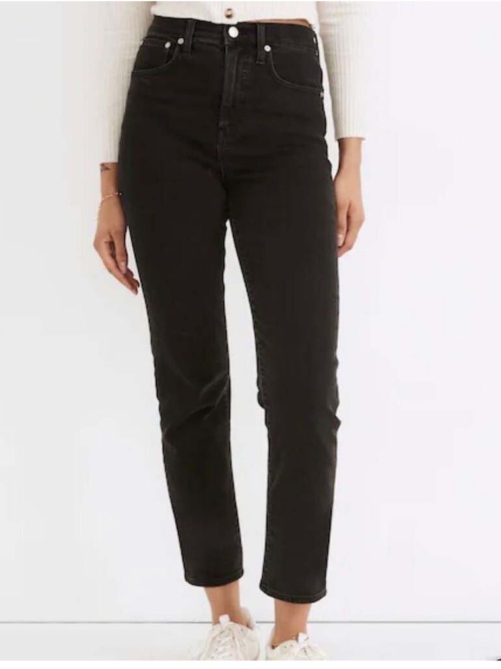 Madewell High-Rise Black Straight-Leg Jeans